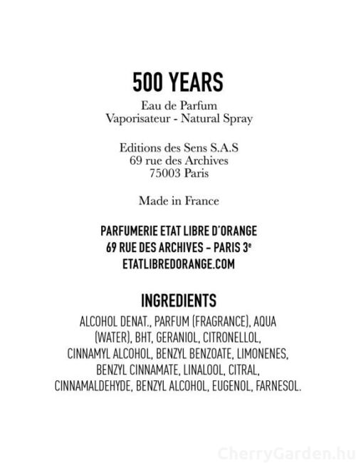 Etat Libre d'Orange 500 Years edp 100ml
