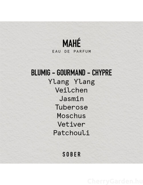 Sober Mahé Eau de Parfum 50ml